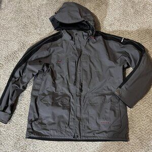 Eddie Bauer EBTEK Jacket Mens Large Gray Gore-Tex Hooded Outdoor Parka Coat